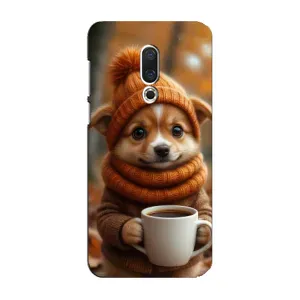 Печатный чехол «Зверята с кофе» для Meizu 16 Plus (Собачка с кофе)