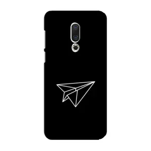 Чехол с картинками на черном фоне для Meizu 16 Plus (Самолетик)