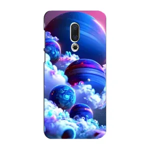 Чехлы КОСМОС для Meizu 16 Plus (Синие планеты)