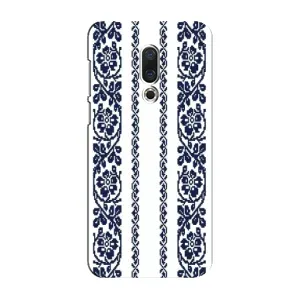 Силиконовый Чехол на Meizu 16 Plus с картинкой Вышиванки (Синяя вышиванка)
