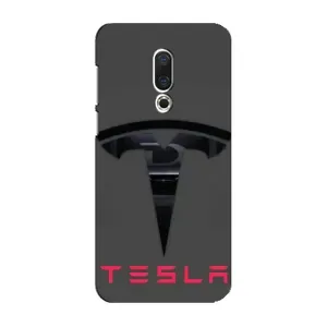 Силіконовий бампер з картинкою машини на Meizu 16 Plus (Logo TESLA)