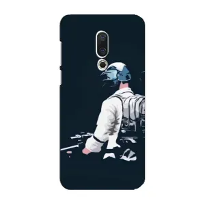 Силиконовый чехол с картинкой "Герой Pubg" на Meizu 16 Plus (В экиперовке)
