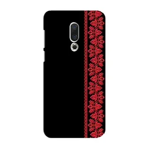 Силиконовый Чехол на Meizu 16 Plus с картинкой Вышиванки (Вышиванка на черном)