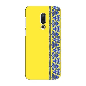 Силиконовый Чехол на Meizu 16 Plus (Вышиванка на желтом)