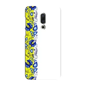 Силиконовый Чехол на Meizu 16 Plus с картинкой Вышиванки (Желто-синяя вышиванка)