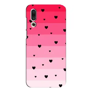 Чохли з тематикою "Маленькі Сердчеки" на Meizu 16s (Чорні сердечка)