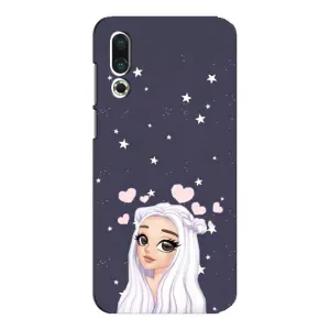Чехол Стильные девушки на Meizu 16s (Девушка и сердечки)