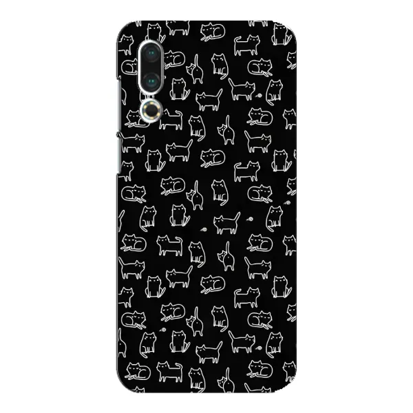 Чехол с рисунком «Котики на черном» для Meizu 16s Чехол с рисунком «Котики на черном» для Meizu 16s