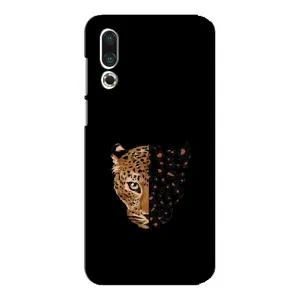 Чехол с леопардовым принтом на Meizu 16s (Леопард на черном)