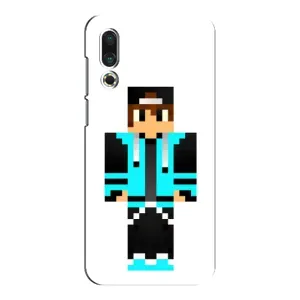 Чехлы для Meizu 16s (Персонажи Майн Крафт) (Мальчик в голубом)