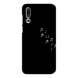 Чехол с картинками на черном фоне для Meizu 16s (Ноты)