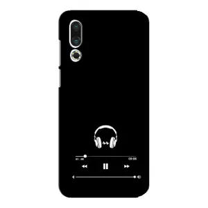 Чехол с картинками на черном фоне для Meizu 16s (Плеер)