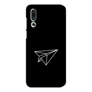 Чехол с картинками на черном фоне для Meizu 16s (Самолетик)