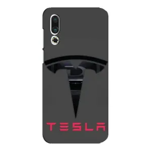 Силіконовий бампер з картинкою машини на Meizu 16s (Logo TESLA)