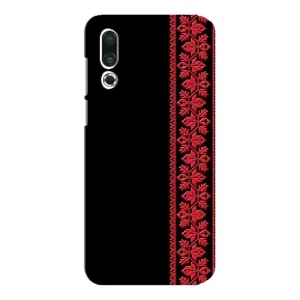 Силиконовый Чехол на Meizu 16s с картинкой Вышиванки (Вышиванка на черном)