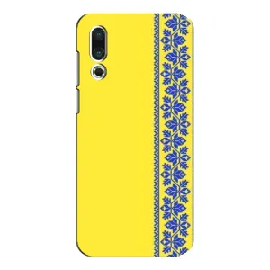 Силиконовый Чехол на Meizu 16s (Вышиванка на желтом)