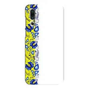 Силиконовый Чехол на Meizu 16s с картинкой Вышиванки (Желто-синяя вышиванка)