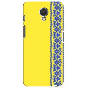 Силиконовый Чехол на Meizu M6s (Вышиванка на желтом)