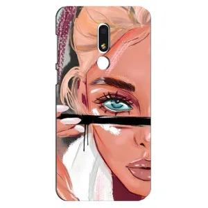 Силиконовый Чехол на Meizu M8 Lite с картинкой Стильных Девушек (Девушка и ресницы)