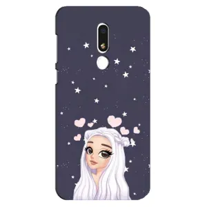 Чехол Стильные девушки на Meizu M8 Lite (Девушка и сердечки)