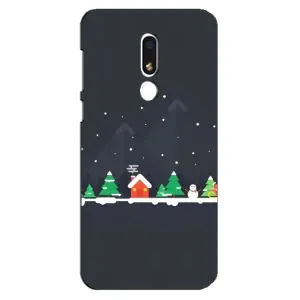 Силіконовий бампер на різдво для Meizu M8 Lite (Місто зимове)