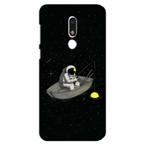 Силиконовый Чехол с принтом "Космонавты" на Meizu M8 Lite (Космонавт на рыбалке)