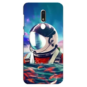 Силиконовый Чехол с принтом "Космонавты" на Meizu M8 Lite (Космонавт в воде)