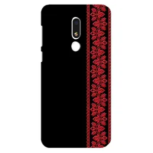 Силиконовый Чехол на Meizu M8 Lite (Красная Вышиванка)