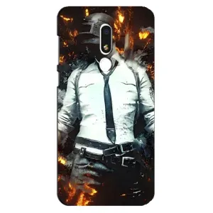 Силиконовый чехол с картинкой "Герой Pubg" на Meizu M8 Lite (Man Пубг)