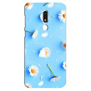 Чохол з Квітами для Meizu M8 Lite (ромашки на блакитному)