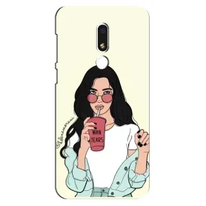 Силиконовый Чехол на Meizu M8 Lite с картинкой Стильных Девушек (С напитком)