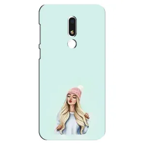 Силиконовый Чехол на Meizu M8 Lite с картинкой Стильных Девушек (В шапке)