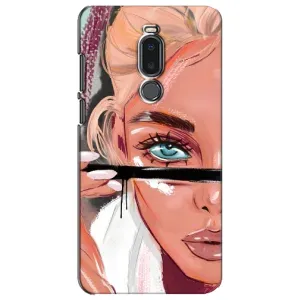 Силиконовый Чехол на Meizu Note 8 с картинкой Стильных Девушек (Девушка и ресницы)
