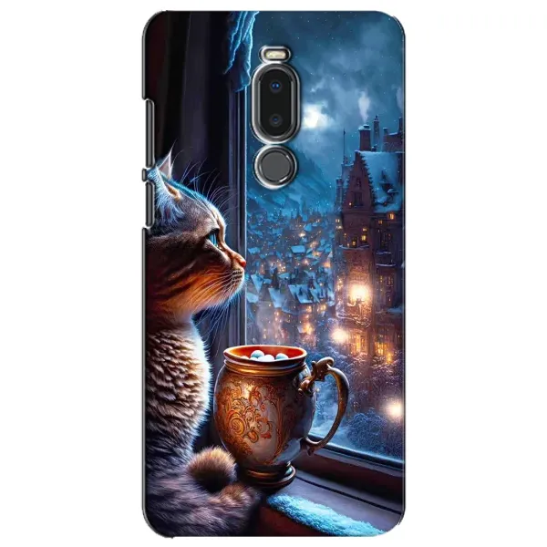 Чехол с рисунком «Кот новогодний» для Meizu Note 8