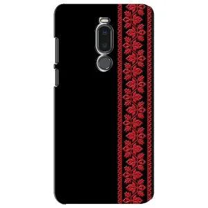 Силиконовый Чехол на Meizu Note 8 (Красная Вышиванка)