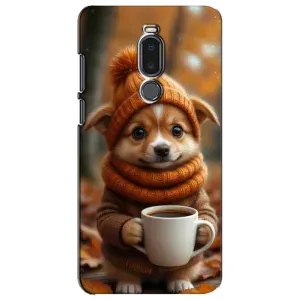 Печатный чехол «Зверята с кофе» для Meizu Note 8 (Собачка с кофе)