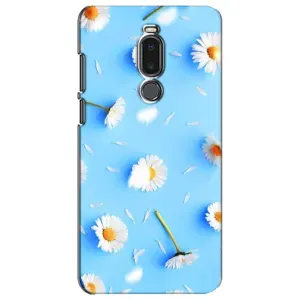 Чехол с Цветами для Meizu Note 8 (ромашки на голубом)