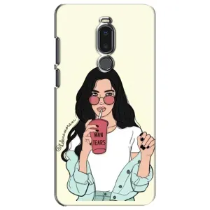 Силиконовый Чехол на Meizu Note 8 с картинкой Стильных Девушек (С напитком)