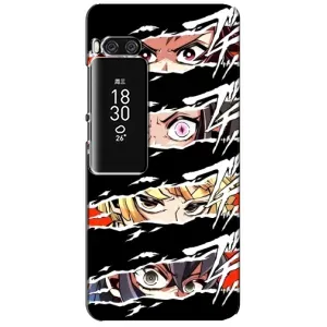 Силиконовые чехлы с глазами Anime для Мейзу Про 7 Плюс (Глаза на чорном)