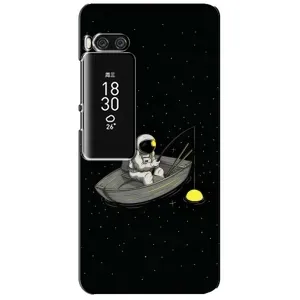 Силиконовый Чехол с принтом "Космонавты" на Meizu Pro 7 Plus (Космонавт на рыбалке)