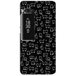 Чехол на тематику: Коты для Meizu Pro 7 Plus (Котики на черном)