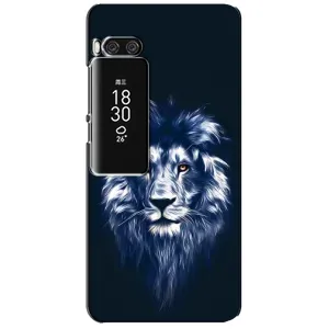 Чехол с картинкой на Meizu Pro 7 Plus (Лев - синий)