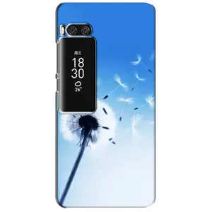 Силиконовый Чехол с одуванчиками на Meizu Pro 7 Plus (Одуванчик на голубом)