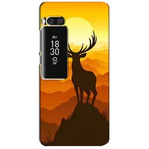 Чехлы с изображением разных животных для Meizu Pro 7 Plus (Силуэт Оленя)