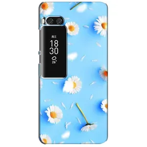 Чехол с Цветами для Meizu Pro 7 Plus (ромашки на голубом)