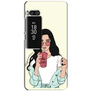 Силіконовый Чохол на Meizu Pro 7 Plus з картинкой Модных девушек (З напоєм)
