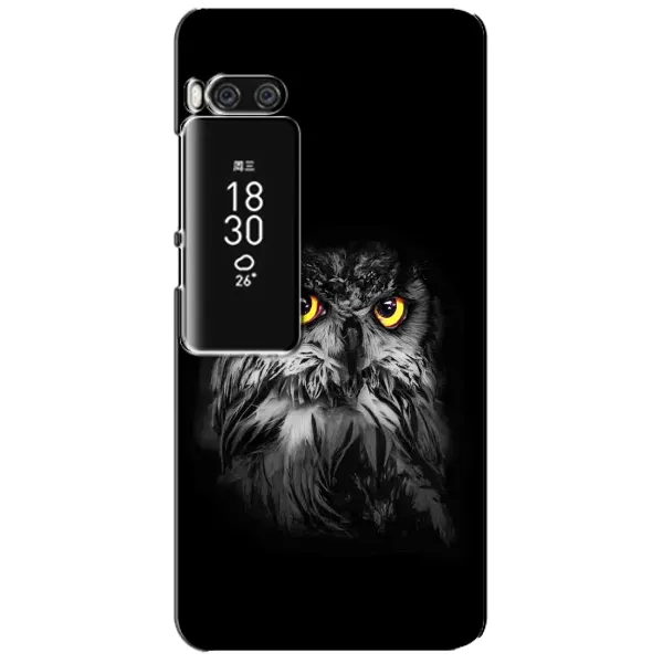 Чехол с рисунком «Сова на чёрном» для Meizu Pro 7 Plus