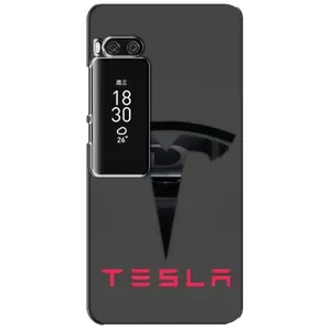 Силіконовий бампер з картинкою машини на Meizu Pro 7 Plus (Logo TESLA)