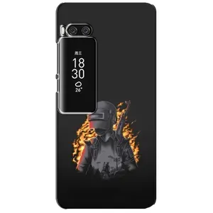 Чохол з картинкою "Герой Pubg" на Meizu Pro 7 Plus (В полум'ї)