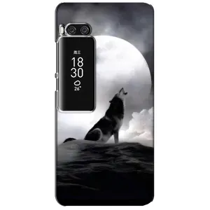Чехол с Волком на Meizu Pro 7 Plus (Волк и луна)